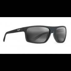 Maui Jim Polarised Sunglasses Byron Bay Matte Black Rubber - Neutral Grey