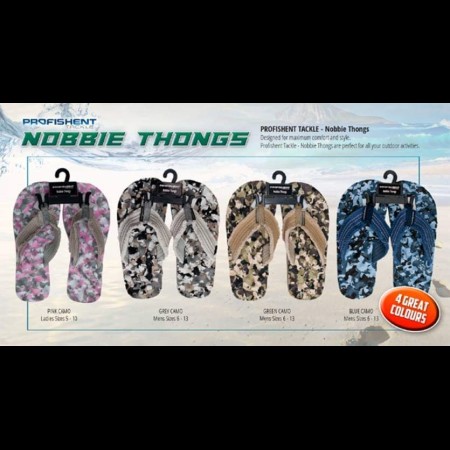 Nobbie Thongs - Green Camo 