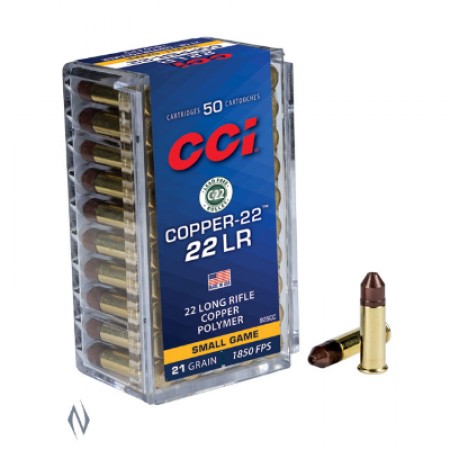 22LR - CCI Copper HP 1850fps Lead Free (21 Grain) 50pk
