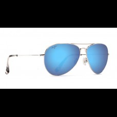 Maui Jim Polarised Sunglasses Mavericks Silver - Blue Hawaii