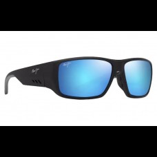 Maui Jim Polarised Sunglasses Keha Asian Fit Matte Black - Blue Hawaii