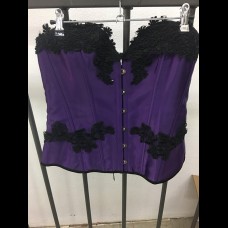 Purple with Black Lace Overbust Corset