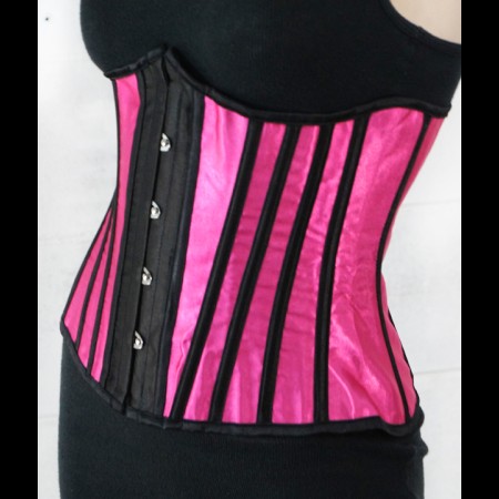 Pink and Black Underbust Corset