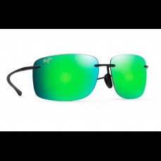 Maui Jim Polarised Sunglasses Hema Matte Black - Maui Green