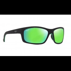 Maui Jim Polarised Sunglasses Kanaio Coast Matte Black Green - Maui Green