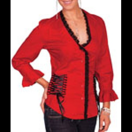 Scully Red Laced Blouse size M