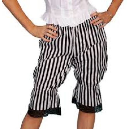 Scully Black and White Striped Bloomers size M 