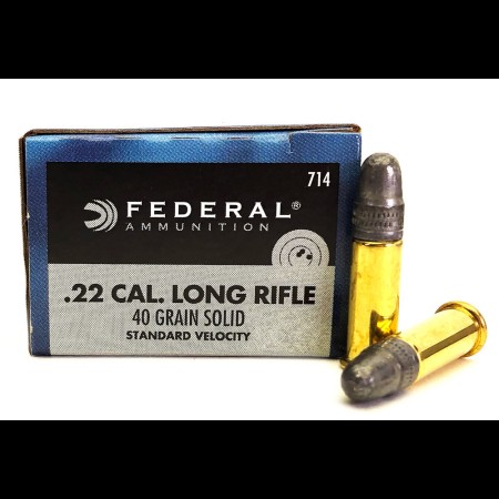 Federal .22cal Long Rifle 40gr Solid Standard Velocity 